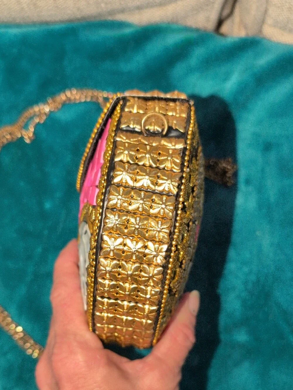 Ramla Beverly Hills Handmade Mosaic Crossbody Clutch Bag